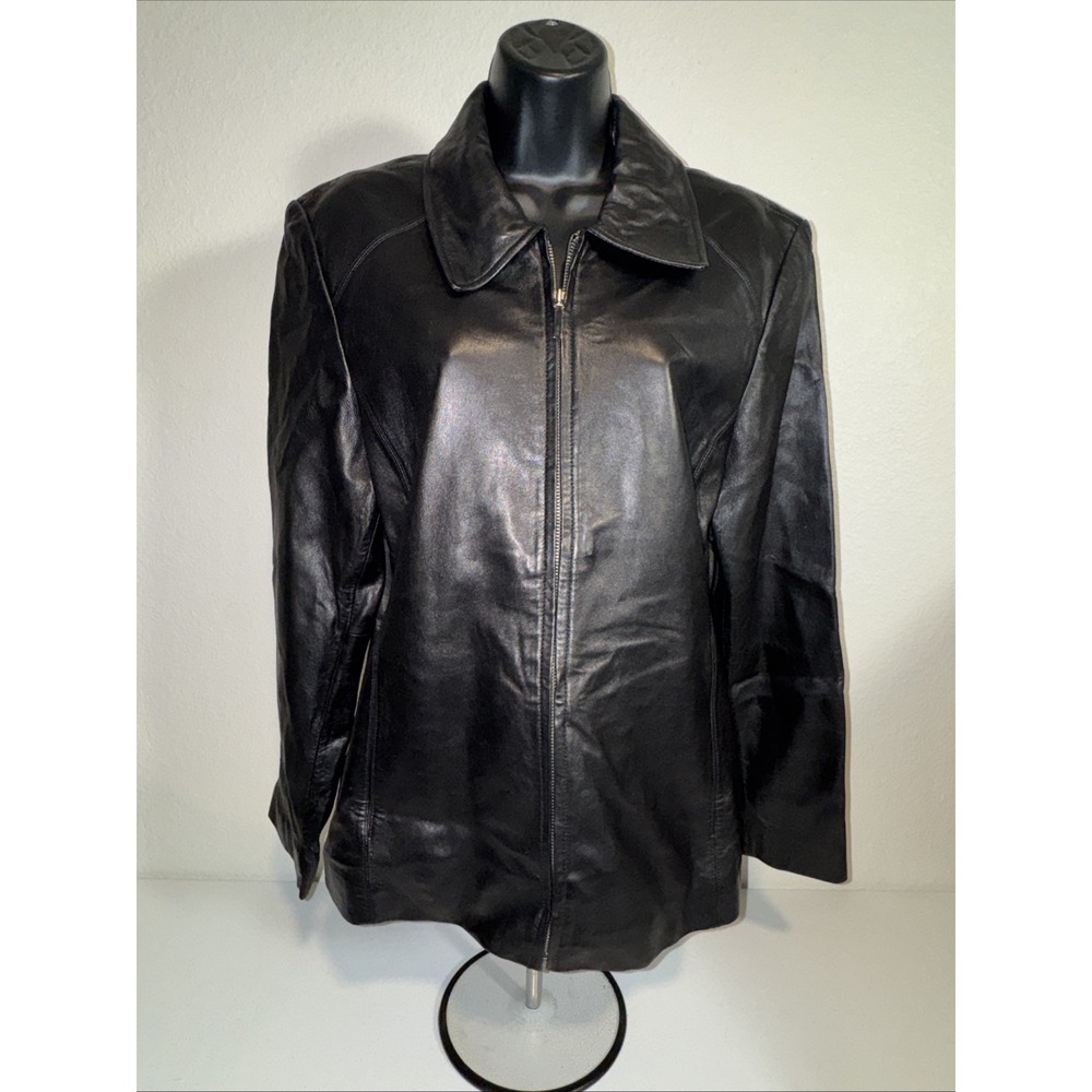 Worthington Women's Lambskin Leather Jacket Size Large Brown
